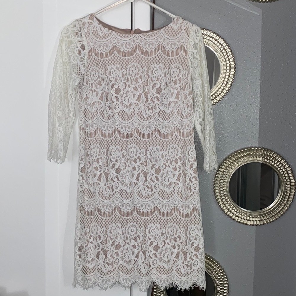 White lace sheath dress ✨